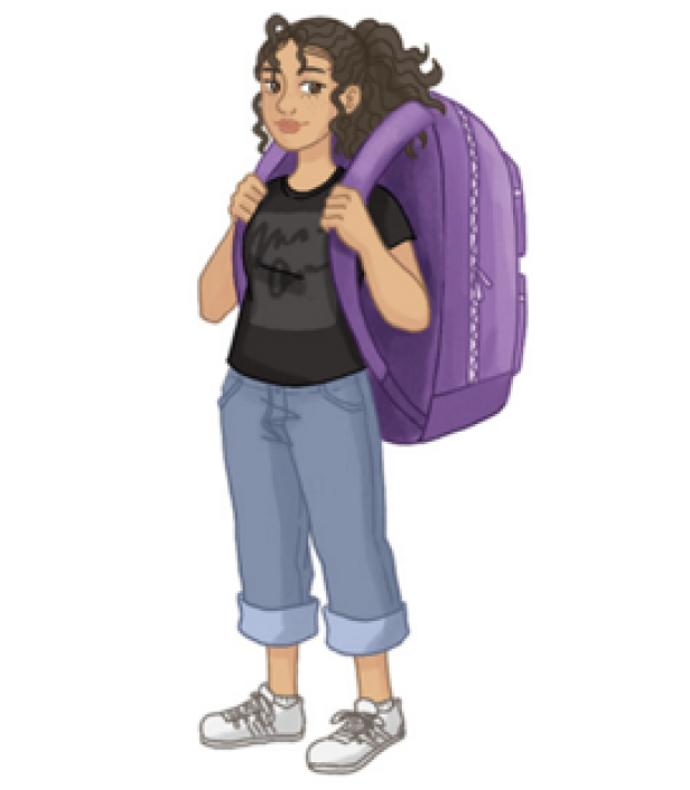 CCT girl with heavy backpack